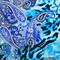 Blue-Multi Poly Stretch Paisley Print ITY Jersey Knit Fabric By the Yard